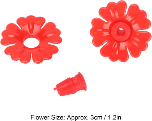 30Pcs Hummingbird Feeder Flowers Hanging Bird Feeding Ports Replacement Parts Garden Supplies(Red)...