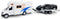 Toy Camper RV Trailer Towing Supercar Sports Model Car Diecast Motorhome Toys for Boys Pull Back Toy Cars, Beach Sandbox Outdoor Adventure Play Se...