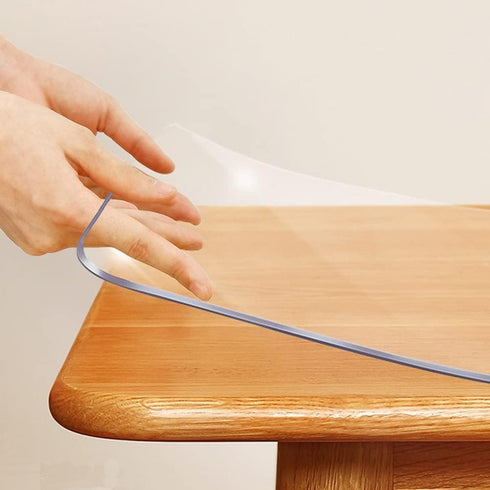 Transparent 14x24 in Small Office Desk Blotter Mat Clear Plastic Table Protector Cover Pad PVC Topper Surface Proection Mat Pad Anti Scratch Table...