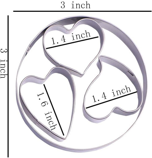 Mini Heart Cookie Cutter Set - 4 Piece - Stainless Steel...