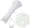 100 Pack Adhesive Cable Tie Mount Zip Ties Wraps 150mm x 3.6mm White Self Wire Tie Base Holder for Home Office Garage and Workshop...