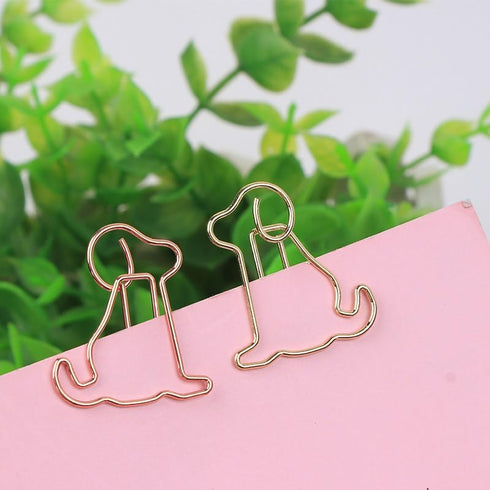 40Pcs Dog and Cat Shaped Paper Clips Golden Electroplated Paper Clips Animal Paper Clips Creative Metal Clip...