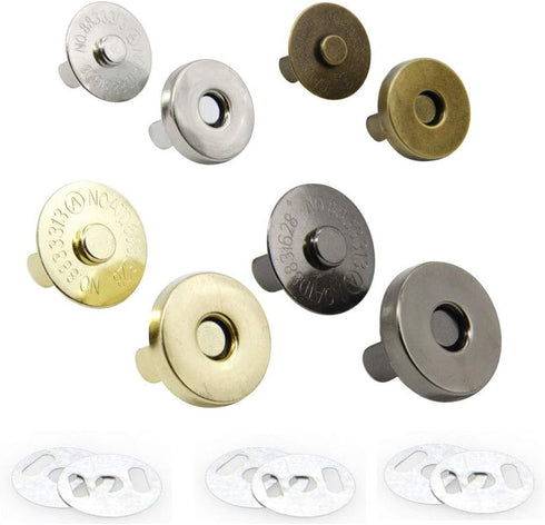 Magnetic Button Clasps Snaps Fastener Clasps for Sewing, Craft, Purses, Bags, Clothes, Leather 40 Sets(18mm-4 Colors)...