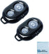 2 Pack eCostConnection Wireless Remote Control Shutter Button for iPhone and Android Smartphones, Black, Microfiber Cleaning Cloth...