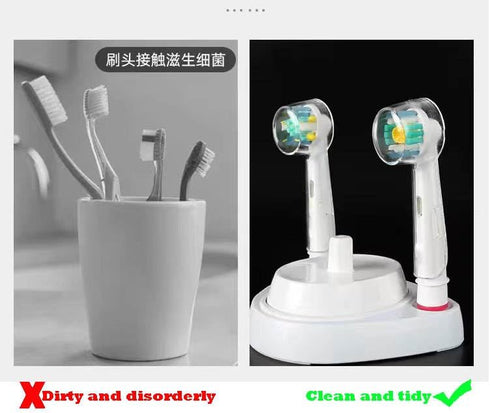Toothbrush Cover for Electric Toothbrush, Electric Toothbrush Replacement Heads Dustproof Cover Compatible for Travel Toothbrushes, Brush Protecti...