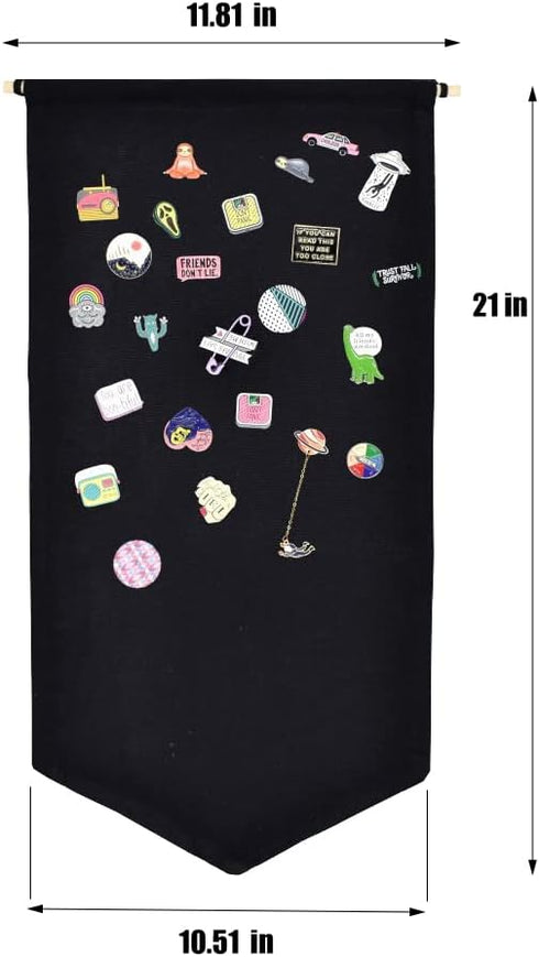 Wall Hanging Brooch Jewelry Storage Case Canvas Display Stand Enamel Pin Display Banner Holder Earrings Necklace Glitter Pin Collection Organizer ...