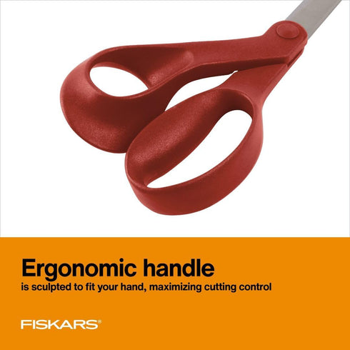 Fiskars All-Purpose Left-Handed Scissors - Ergonomically Contoured - 8" Stainless Steel - Paper and Fabric Scissors for Office, Arts, and Crafts -...