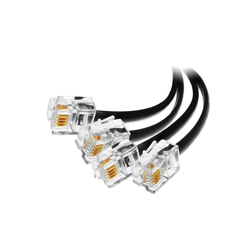 AmzPRO (4 Pack) 4 Inch Short Telephone Cable Rj11 Male to Male 4", Phone Line Cord (Black)...