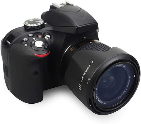 Camera Lens Hood JJC Lens Shade for Nikon AF-P DX NIKKOR 18-55mm f/3.5-5.6G VR Lens & Nikon 1 NIKKOR VR 10-100mm f/4-5.6 Lens Replaces Nikon HB-N1...