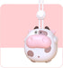 Cartoon Hanging Neck Fan, Portable Battery Powered Mini Personal Necklace Fan with Adjustable Lanyard USB Rechargeable Hands Liberating(cow white)...