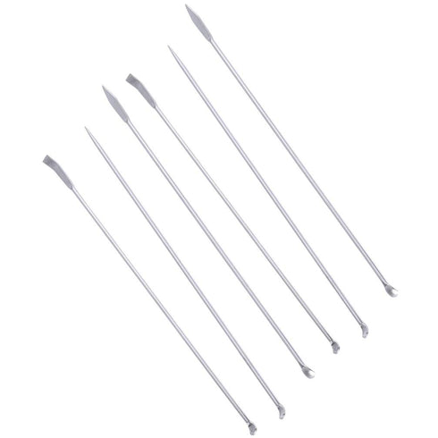 Hemobllo Stainless Steel Micro Lab Sampling Scoop Experiment Spoons Micro Medicine Spoons Reagent Laboratory Sampling Spoon Set 6PCS...