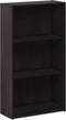Furinno Basic 3-Tier Bookcase Storage Shelves, Dark Walnut...