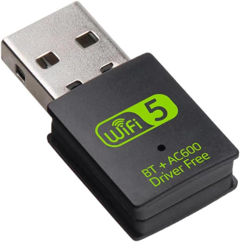 USB WiFi Adapter?600Mbps USB WiFi Bluetooth Adapter(Includes a USB to USB C Adapter)?Dual Band 5G/2.4G Wireless Network Adapter for Desktop Laptop...