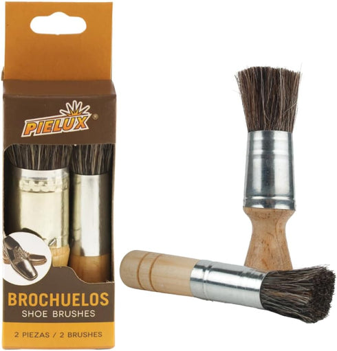 2 Pieces Shoe Polish Brushes Leather Shoes, Boots Care Clean with Natural Bristles...