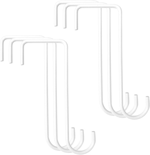 KANEALU Fence Hooks 6 Pack 6x2.1x0.2 inches, Stainless Steel, Ideal for Hanging Planters, Bird Feeders, Lanterns, and Tool&Decorations (White)...