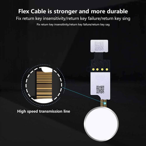 Home Button Main Key Flex Cable Replacement Compatible for iPhone 7/7 Plus iPhone 8/iPhone 8 Plus Touch ID Home Button Replacement with Repair Too...