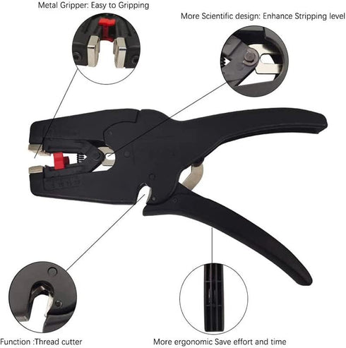 Automatic Wire Stripper/Wire Cutter, 2 in 1 Wire Stripper Tool for 32-7 AWG Wire Stripping & Cutting, for Electric,Automotive,Industrial, Length R...