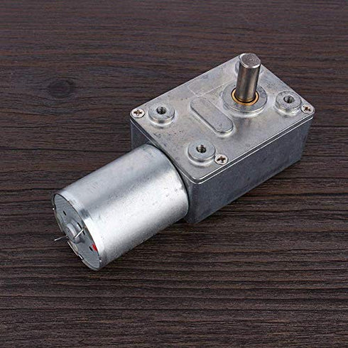 DC 12V Speed Reducing Gear Motor Reversible High Torque 12V Worm Gear Motor Female Shaft High Torque Turbo Worm Gear Box Reduction Electric Motor(...