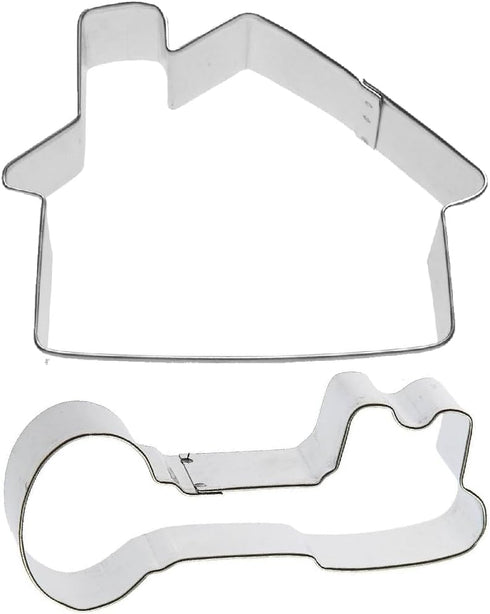 House & Antique Key Realtor Cookie Cutter 2 Piece Set from The Cookie Cutter Shop – Tin Plated Steel - Made in the USA...