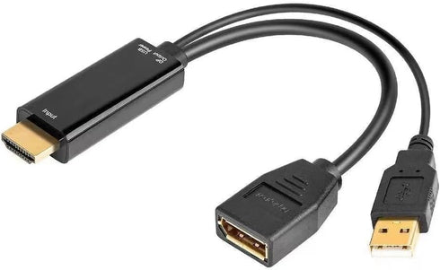 Hd to dp Cable Converter Adapter HDMI to DisplayPort Adapter with USB Power 4k for PC Laptop HDMI Male to DP Female Adapter Compliant with Xbox On...