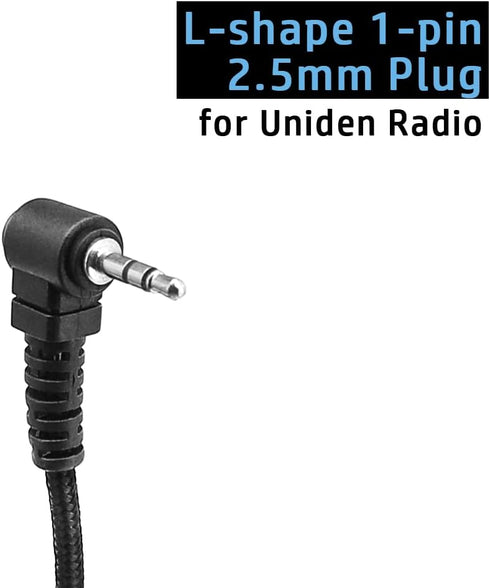 2 X Clip Ear Earpiece Headset for Uniden Radio GMR1038-2 GMR1058-2CK GMR2240-2CK SX237-2CK SX329-2CKHS SX409-3VP SX507-2CKHS Walkie Talkie Ear Hoo...