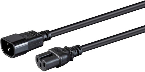Monoprice Heavy Duty Power Cable - 2 Feet - Black | IEC 60320 C14 to IEC 60320 C15, 14AWG, 15A, SJT, 100-250V...