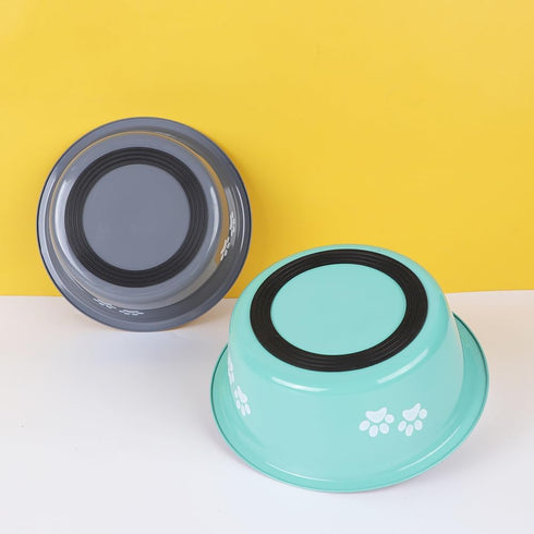 13.5oz Premium Stainless Steel Pet Bowl - Non-Slip, Stainless Steel Metal Dog Bowl, Rubber Base, Perfect for Feeding Dogs & Cat,Dog Bowl (Small, G...
