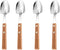 Retro Wooden Handle Spoon,Shovel Shape Stainless Steel Spoons,Ice Cream Fruit Spoon, Silver Silverware With Brown Handle, 4 Pcs....