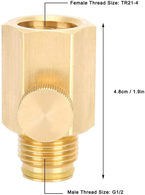 Brass Soda Cylinder Adapter Valve Female Thread TR21-4 to Male Thread G1/2 Conversion Kit for Homebrewing...