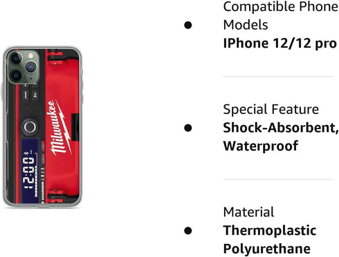Phone Case Milwaukee Compatible with iPhone 12/12 pro Pure Clear Phone Case Waterproof Scratch Accessories......