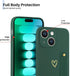 Phone Case Compatible with iPhone 15 Plus 6.7 Inch for Women Girls, Cute Gold Love Heart Pattern with Wrist Hand Holder Stand Slim Soft Silicone S...