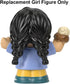 Fisher-Price Replacement Part Little-People Playset - HHR46 ~ Girl with Black Hair with Braids Carrying Ice Cream Cone, Black, Brown, Blue...