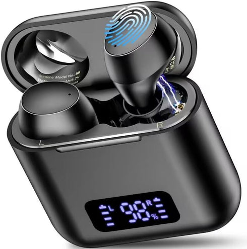 kurdene Wireless Earbuds, Mini Bluetooth Call Noise Canceling Headphones with Mic 40H Playtime Deep Bass Stereo in-Ear Earbud Lightweight IPX5 Wat...