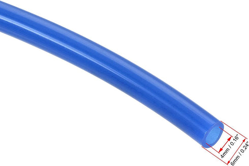 uxcell Pneumatic 6mm OD PU Air Hose Tubing Kit 5 Meters Blue with 12 Pcs Black Push to Connect Fittings...