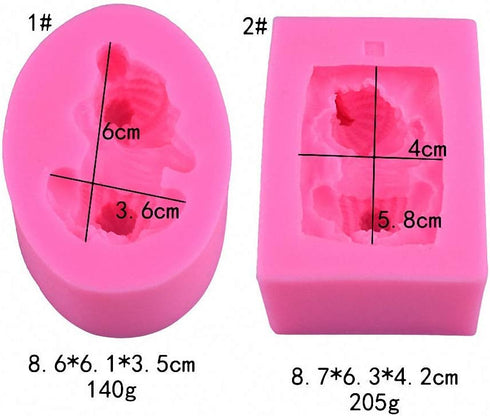 2Pcs 3D Sleeping Baby Silicone Chocolate Candy Fondant Mold Handmade Soap Candle Mold Baby Shower Party 1st Birthday Party Cake Topper Decoration ...