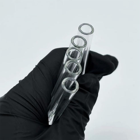 Reusable Clear 4"(100mm) Glass Blowing Tubes :Length:4Inches: OD-12MM: Wall Thickness :2MM, 5Pcs Glass Tubing Blowing Tubes + Cleaning Brush + Pro...