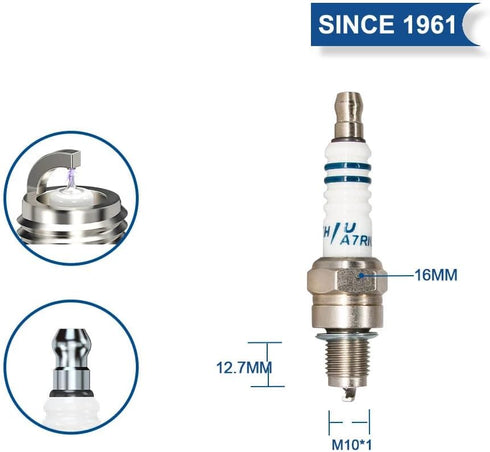 TORCH Iridium Spark Plug A7RIU Replace for NGK CR7HIX CR7HSA, Fit Honda CY50/SS50M/XL50/ZB50GZ/XRSOR/C90D/CD90/XR100R/CB125S/CM125C, Fit Yamaha CR...