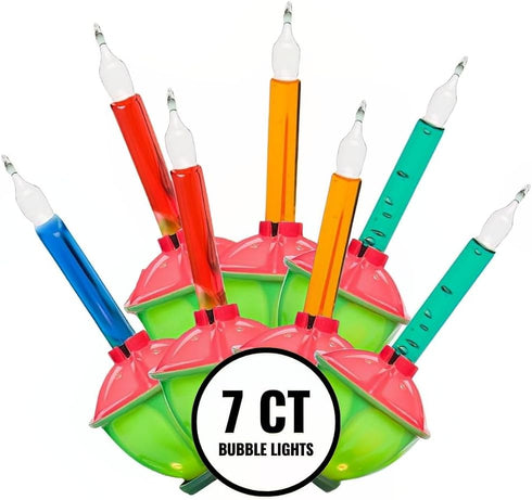 Brite Star 7 Count Bubble Lights, Red/Green Base, Multicolor...