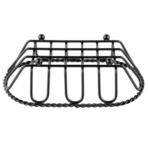 G.E.T. 4-33453 Black Oblong Braided Rim Metal Wire Basket Iron Powder Coated Wire Baskets Collection, Oval shape...