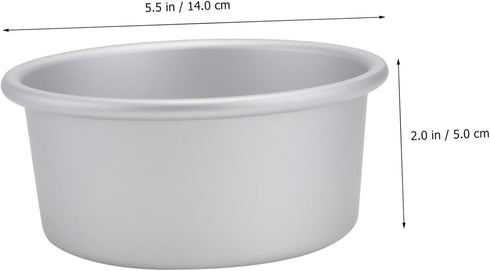 PRETYZOOM 3pcs 5 Nonstick Toaster Oven Pan Bread Tin Steaming Pan Anodized Aluminum Cake Pan Pudding Round Baking Cake Pan Layer Cake Pan Baking P...