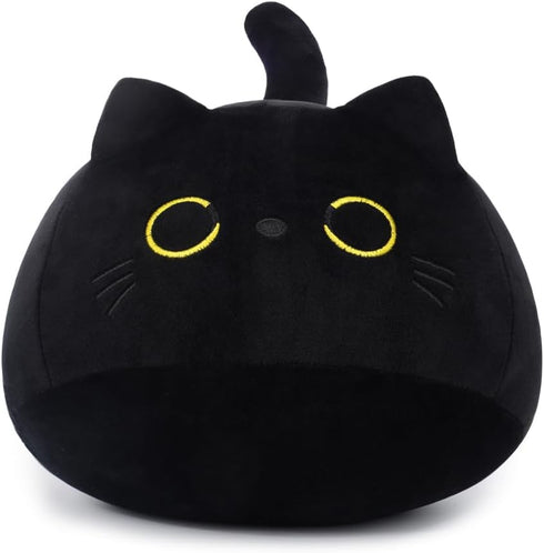 Black Cat Plush, 9.8" Cat Stuffed Animal, Soft Cute Cat Plushie, 3D Cat Shape Design Pillow for Boys Girls, Sofa Bedroom (Black Cat)...