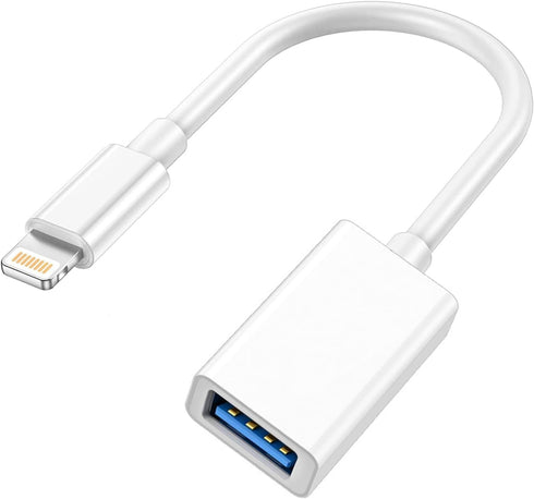 Lightning to USB Camera Adapter, Apple MFi Certified USB OTG Cable Converter for iPhone 14 13 12 11 Pro Max XS XR X 8 iPad, Support Camera, Card R...