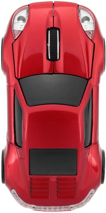 for Tesla Roadster Wireless Sports Car Shape Mouse Mice Computer Laptop PC Optical Mouse 2.4GHz USB Receiver AA Battery Powered Glossy Surface LED...