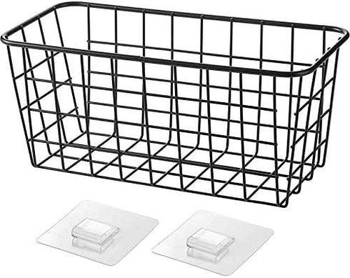 3 Set LeleCAT Adhesive Over the Cabinet Door Wire Baskets for Organizing for Kitchen Food Pantry Bathroom Shelf Storage No Drilling Wall Mounted,B...