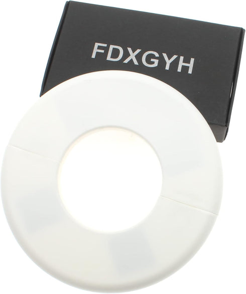 FDXGYH 2 Pcs ID 2.0 Inch ABS Wall Split Flange Self-Adhesive tape Round Escutcheon Plate Cover for Water Pipe Faucet Decoration Accessories [White...
