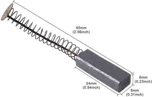 8 Pcs Carbon Brushes with Wire Leads and Brush Springs Attached 24mm x 8mm x 6 mm for Generic Electric Motor...