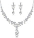 Bride Crystals Rhinestones Pearls Necklace Earrings Set Bridal Wedding Jewelry Sets Rhinestone Choker Necklace Prom Party Costume Jewelry Set for ...