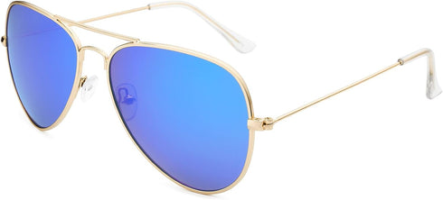 livho Sunglasses for Men Women Aviator Polarized Metal Mirror UV 400 Lens Protection (Gold Purple/Blue)...
