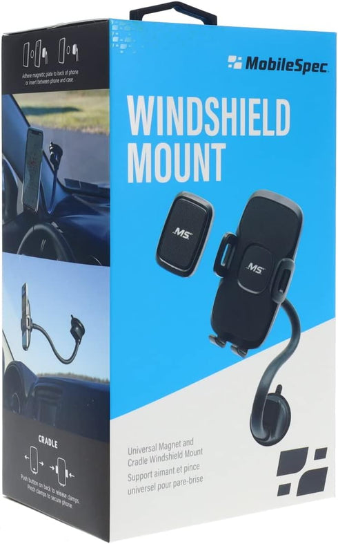 MobileSpec MBM11103 Universal Windshield Mount Features 2 Mounting Styles: Cradle and Magnet...