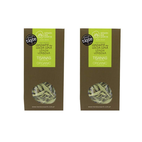 Hands on Earth Organic Lemon Verbena Tea 2x10g (0.35 oz) / Loose Leaves/Serves 48 Cups (Pack of 2)...